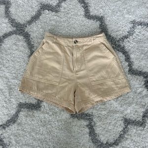 Cream Linen Shorts